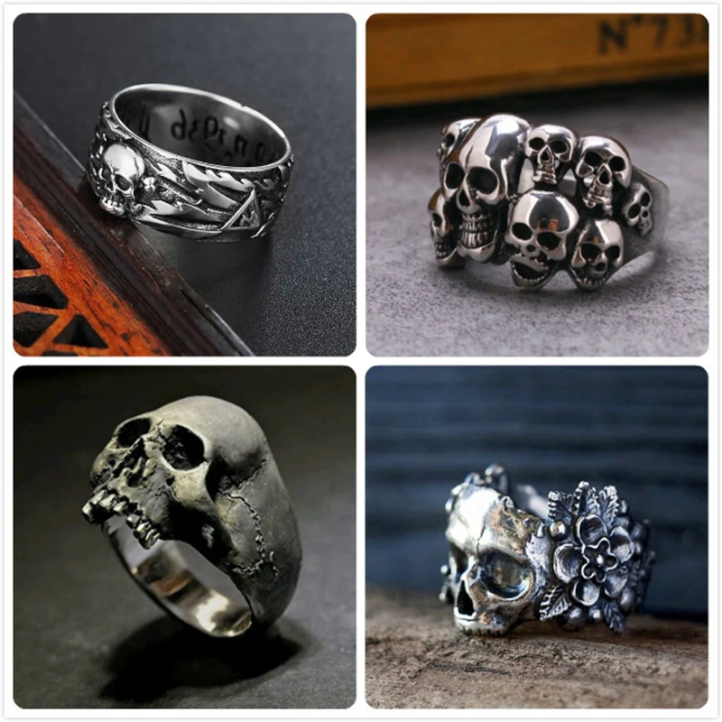 Vintage Rings for Men Women Diablo Metal Skull Human Bones Hip Hop Band locomotive Personality Punk Ring Jewlery anillos
Vintage Rings for Men Women Diablo Metal Skull Human Bones Hip Hop Band locomotive Personality Punk Ring Jewlery anillos