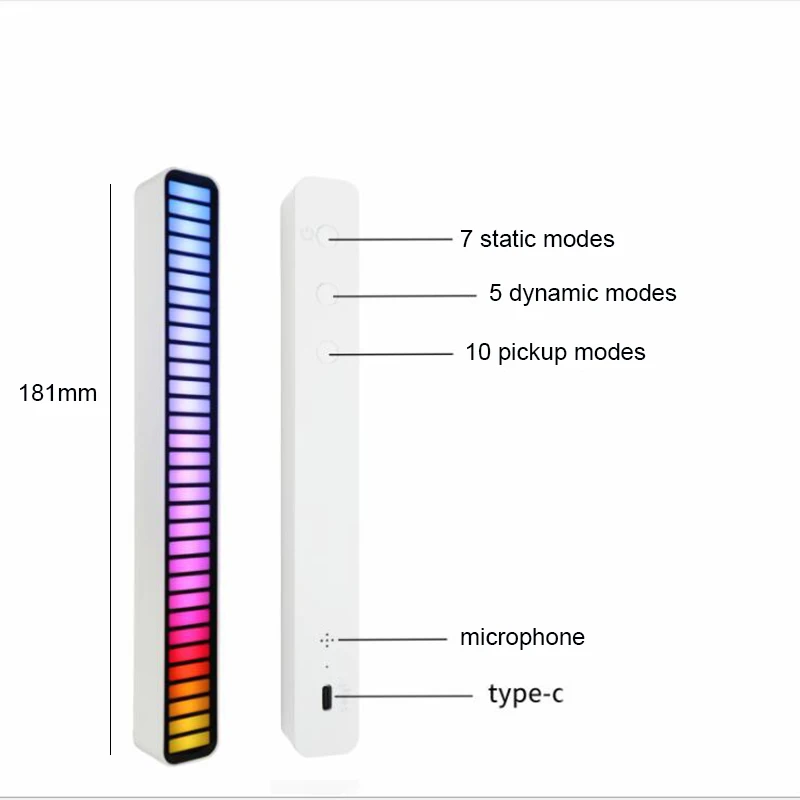Phone Bluetooth App Pickup Rhythm Light RGB Color Voice Sound Control Music Atmosphere Light Decor Car Computer LED Strip Lights
Phone Bluetooth App Pickup Rhythm Light RGB Color Voice Sound Control Music Atmosphere Light Decor Car Computer LED Strip Lights