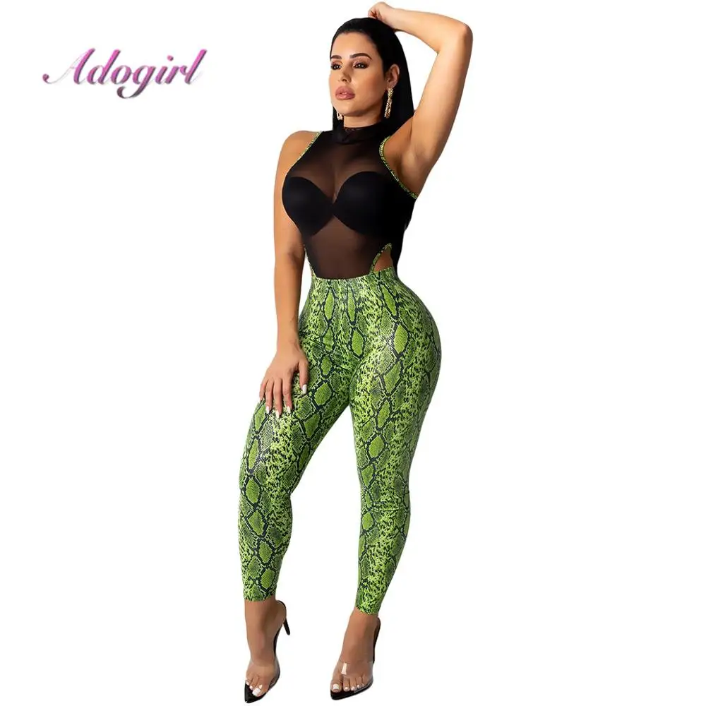 Women Sheer Mesh Sleeveless Bodysuit Casual Tops Tee + Snake Print Long Pencil Pants Two Piece Set Suit Femme Outfit Tracksuit
Women Sheer Mesh Sleeveless Bodysuit Casual Tops Tee + Snake Print Long Pencil Pants Two Piece Set Suit Femme Outfit Tracksuit