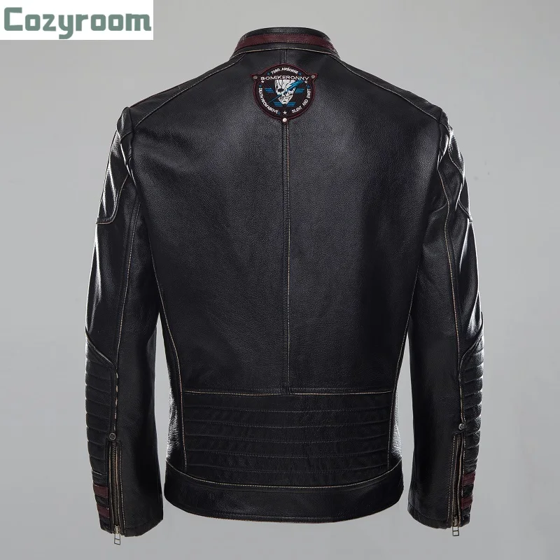 Мужская винтажная мотоциклетная куртка, Черная байкерская куртка из натуральной воловьей кожи в американском стиле, большой размер 3XL, весн...
Мужская винтажная мотоциклетная куртка, Черная байкерская куртка из натуральной воловьей кожи в американском стиле, большой размер 3XL, весн...