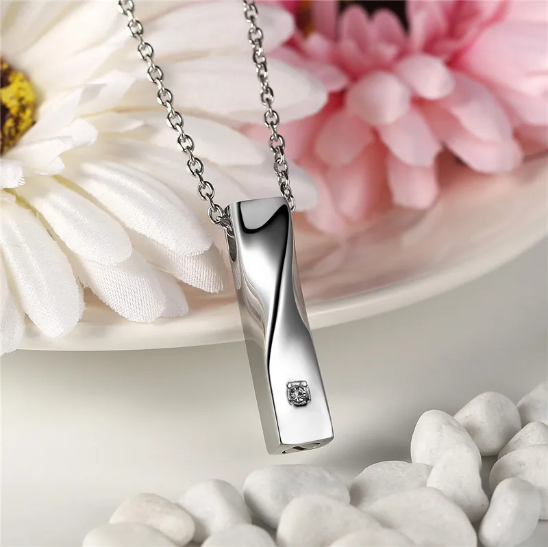 Personalized Master Custom Text Stainless Steel Twist Cube Bar Necklace for Ashes Memorial Urn Holder Keepsake Cremation Jewelry
Personalized Master Custom Text Stainless Steel Twist Cube Bar Necklace for Ashes Memorial Urn Holder Keepsake Cremation Jewelry