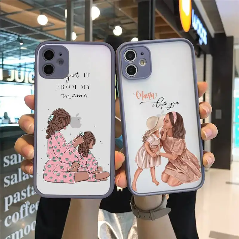 Mother baby girl luxury fashion DIY Phone Case For iPhone 12 11 Mini Pro XR XS Max 7 8 Plus X Matte transparent Gray Cover
Mother baby girl luxury fashion DIY Phone Case For iPhone 12 11 Mini Pro XR XS Max 7 8 Plus X Matte transparent Gray Cover