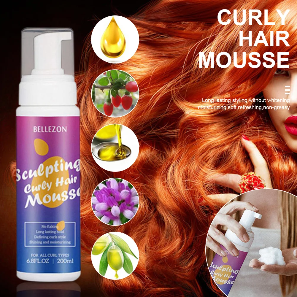 200ml Hair Styling Mousse Curl Enhancing Styling Foam Prevent Dryness Natural Curl Safe And Harmless Wave Hair Curling Treatment
200ml Hair Styling Mousse Curl Enhancing Styling Foam Prevent Dryness Natural Curl Safe And Harmless Wave Hair Curling Treatment