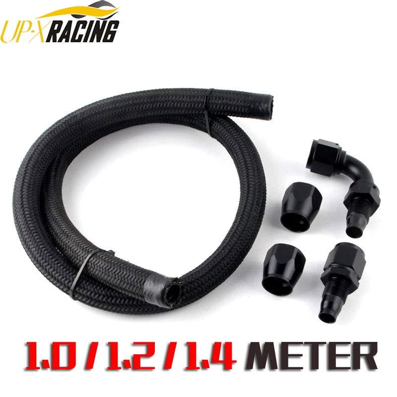 

10 AN AN10 NYLON BRAIDED OIL COOLER FUEL HOSE LINE STRAIGHT 90 DEGREE SWIVEL FITTING GZC1002