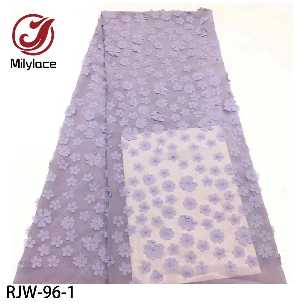 African 3D Flower Lace Fabric High Quality French Tulle Lace Fabric Appliqued Nigerian Net Lace for Wedding Dress RJW-96
African 3D Flower Lace Fabric High Quality French Tulle Lace Fabric Appliqued Nigerian Net Lace for Wedding Dress RJW-96