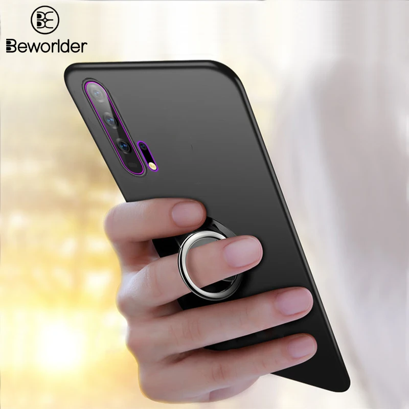 Для huawei Honor 20 Pro Case View Мягкий ТПУ Магнитный демонстрационный держатель для колец