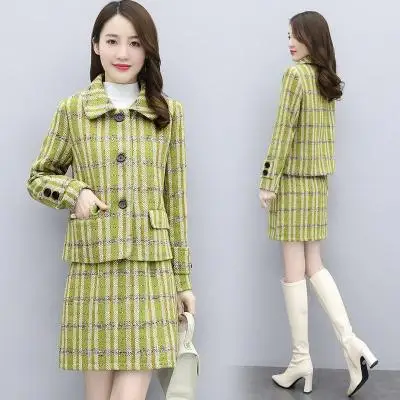 Woolen Jacket And Skirt Set Plaid Womens Tweed 2 Piece Skirt Suits Business Women Blazer Skirt Sets Ensemble Femme Deux Pieces
Woolen Jacket And Skirt Set Plaid Womens Tweed 2 Piece Skirt Suits Business Women Blazer Skirt Sets Ensemble Femme Deux Pieces