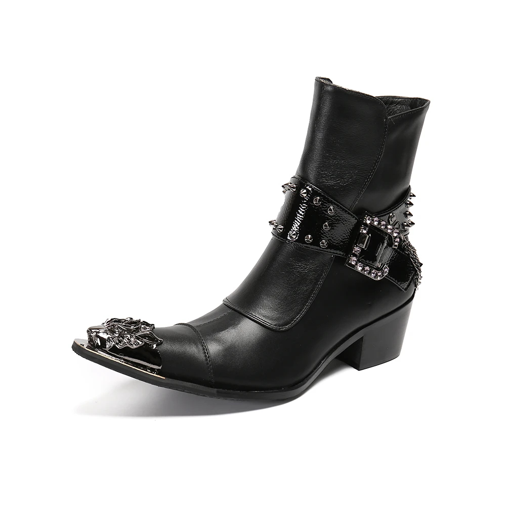 Christia Bella Personalized Fashion Men's Dragon Pattern Pointed Toe Heighten Boots Genuine Leather Men Rivet Motorcycle Boots
Christia Bella Personalized Fashion Men's Dragon Pattern Pointed Toe Heighten Boots Genuine Leather Men Rivet Motorcycle Boots