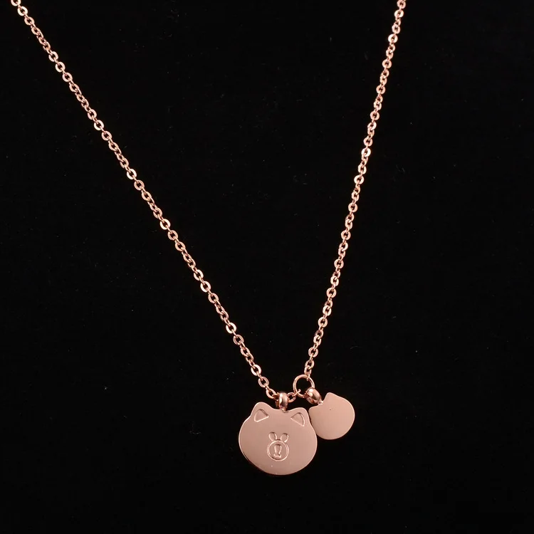 Korean bear irregular lovely titanium steel 18k rose gold necklace Pendant Necklaces Women Cute/Romantic Fine luxury
Korean bear irregular lovely titanium steel 18k rose gold necklace Pendant Necklaces Women Cute/Romantic Fine luxury