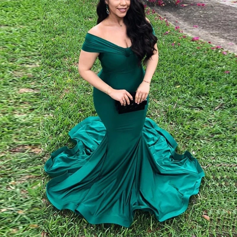 Green Evening Dresses Mermaid / Trumpet V-Neck Off-the-shoulder Party Dresses Sweep/Brush Floor length Sleeveless Party Gowns
Green Evening Dresses Mermaid / Trumpet V-Neck Off-the-shoulder Party Dresses Sweep/Brush Floor length Sleeveless Party Gowns