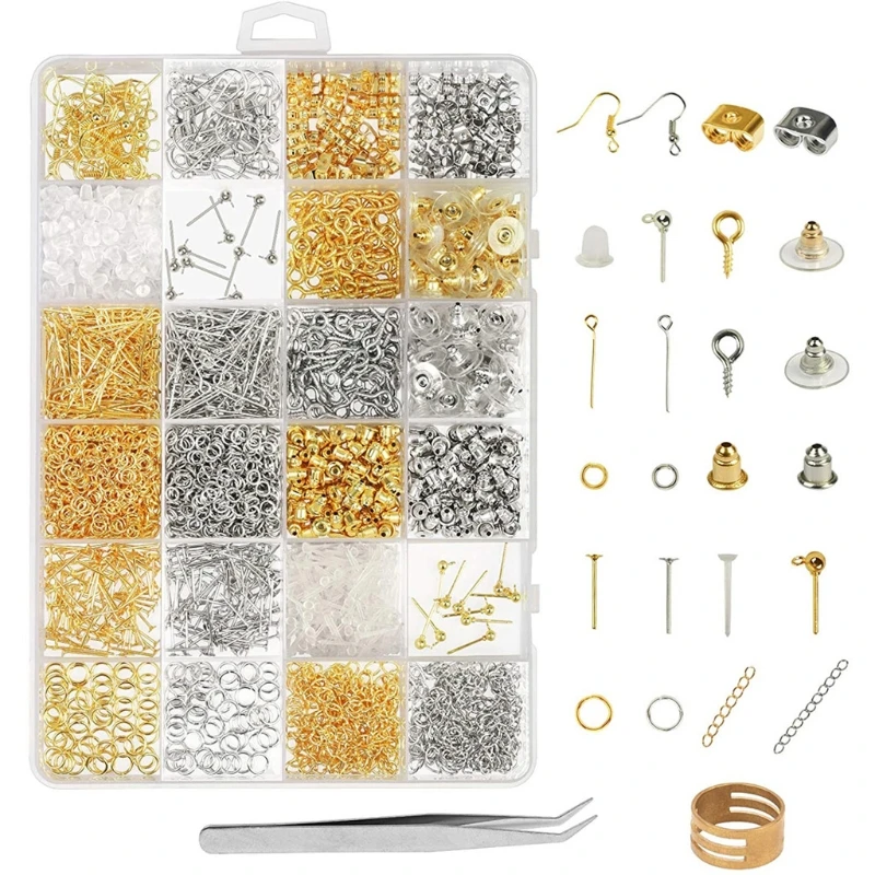 Earring Making Supplies Kit 2418pcs Earring Repair Parts Earring Hooks Backs Jump Rings Earrings Studs Jewelry Making
Earring Making Supplies Kit 2418pcs Earring Repair Parts Earring Hooks Backs Jump Rings Earrings Studs Jewelry Making
