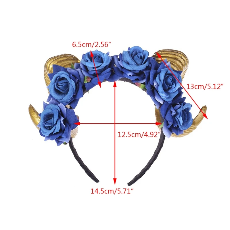 Halloween Cosplay Hair Accessories Ox Sheep Horn Headband Crown Artificial Velvet Rose Flower Gothic Retro Headdress 
Halloween Cosplay Hair Accessories Ox Sheep Horn Headband Crown Artificial Velvet Rose Flower Gothic Retro Headdress