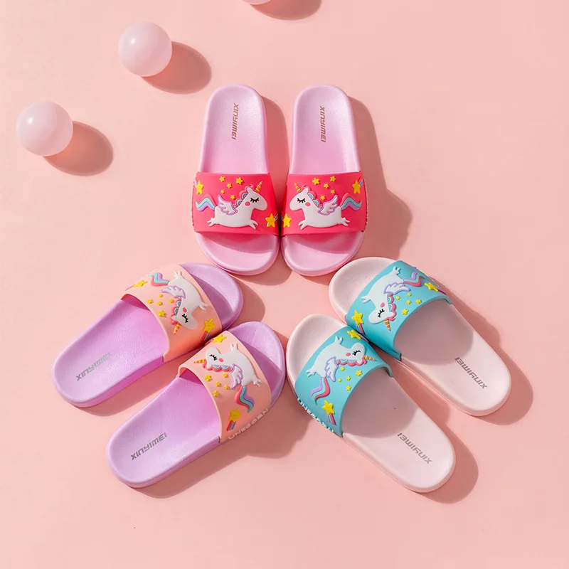 Children Rainbow Unicorn Slippers for Girls House Kids Summer Shoes Beach Sandals Non-Slip Children Baby Bathroom Flip Flops
Children Rainbow Unicorn Slippers for Girls House Kids Summer Shoes Beach Sandals Non-Slip Children Baby Bathroom Flip Flops
