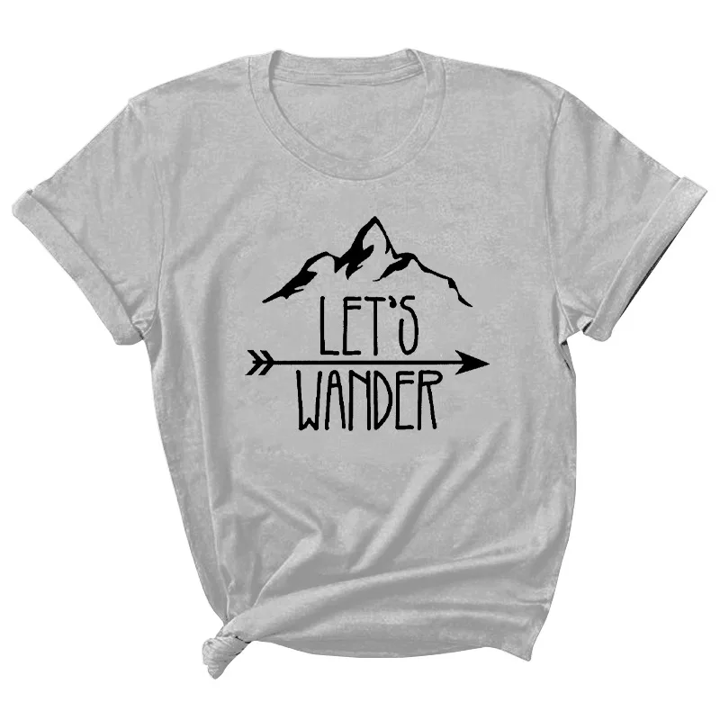 Let's Wander Letter Print Women T Shirt Short Sleeve ONeck Loose Women Tshirt Ladies Tee Shirt Tops Clothes Camisetas Mujer
Let's Wander Letter Print Women T Shirt Short Sleeve ONeck Loose Women Tshirt Ladies Tee Shirt Tops Clothes Camisetas Mujer