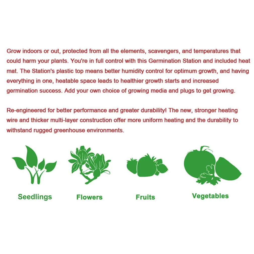 Seedling Heating Mat 50x25cm Waterproof Plant Seed Germination Propagation Clone Starter Pad 110V/220V Garden Supplie
Seedling Heating Mat 50x25cm Waterproof Plant Seed Germination Propagation Clone Starter Pad 110V/220V Garden Supplie