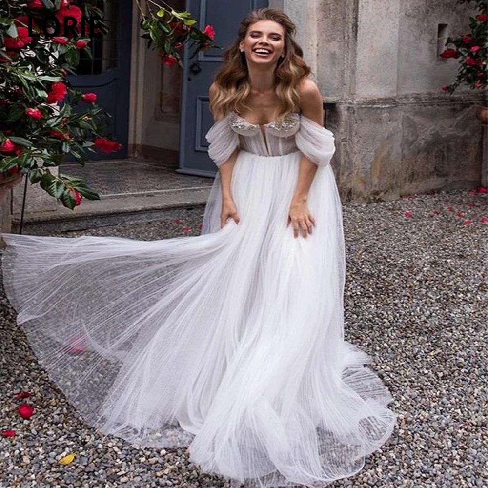 LORIE Elegant Boho Wedding Dresses with Detachable Long Sleeve Ruffle Appliques Lace Beaded Sweetheart Beach Wedding Gowns Sweep
LORIE Elegant Boho Wedding Dresses with Detachable Long Sleeve Ruffle Appliques Lace Beaded Sweetheart Beach Wedding Gowns Sweep