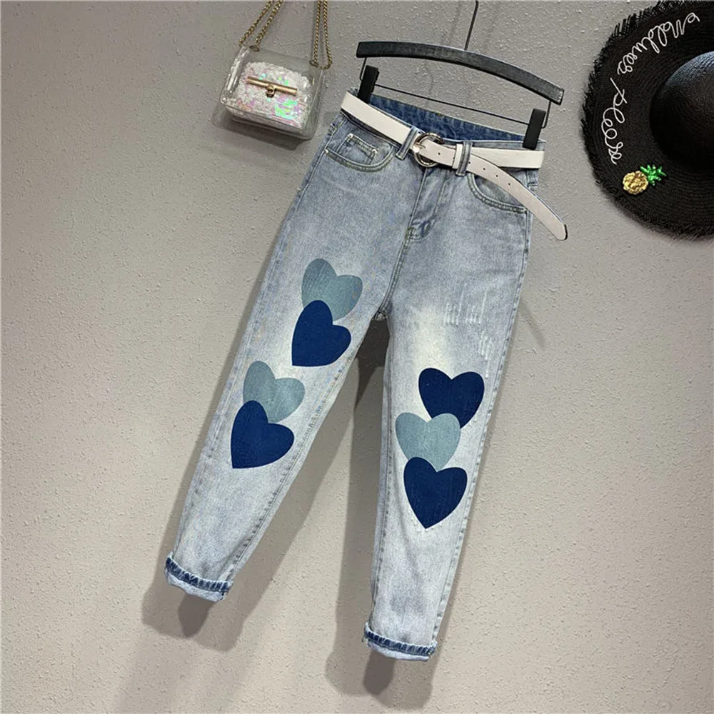 New Love print Spring Summer Womens Denim Jeans Hearts Print Capris Jeans Feminino Capris Pants Jeans Denim Trousers
New Love print Spring Summer Womens Denim Jeans Hearts Print Capris Jeans Feminino Capris Pants Jeans Denim Trousers