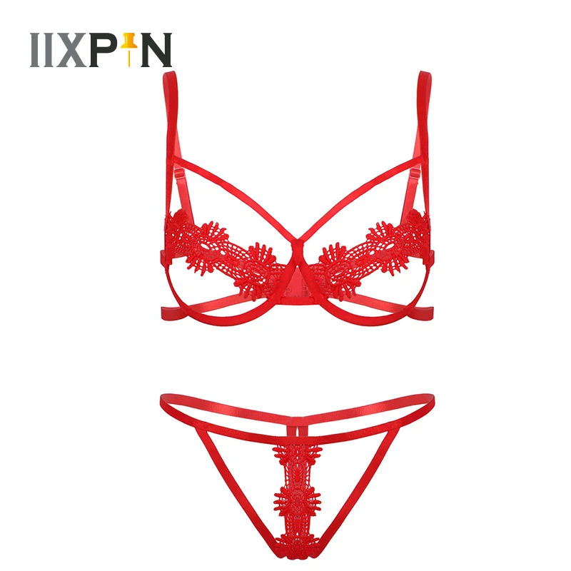 Womens Erotic Lingerie Set Sexy Lace Bra Set Hollow Out Bare Breast Underwire Bra Top With Thong G-string Erotic Underwear Set
Womens Erotic Lingerie Set Sexy Lace Bra Set Hollow Out Bare Breast Underwire Bra Top With Thong G-string Erotic Underwear Set