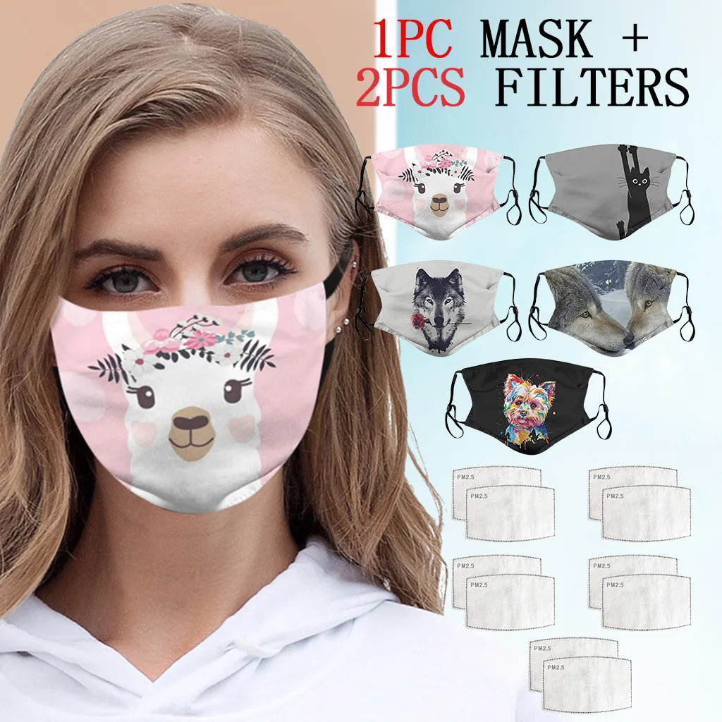 Adults 3d Animal Printed Mask With 2pc Filters Mascarillas Estampadas Con Filtro Masque De Protection Mascarillas Lavables Maske
Adults 3d Animal Printed Mask With 2pc Filters Mascarillas Estampadas Con Filtro Masque De Protection Mascarillas Lavables Maske