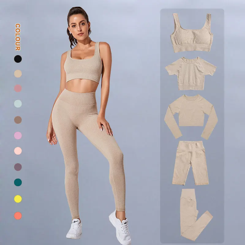 Women's Yoga Set Gym Clothing Long Sleeve Crop Top Sport Bra High Waist Leggings Fitness Suit Ladies Sportswear Female Yoga Suit 
Women's Yoga Set Gym Clothing Long Sleeve Crop Top Sport Bra High Waist Leggings Fitness Suit Ladies Sportswear Female Yoga Suit