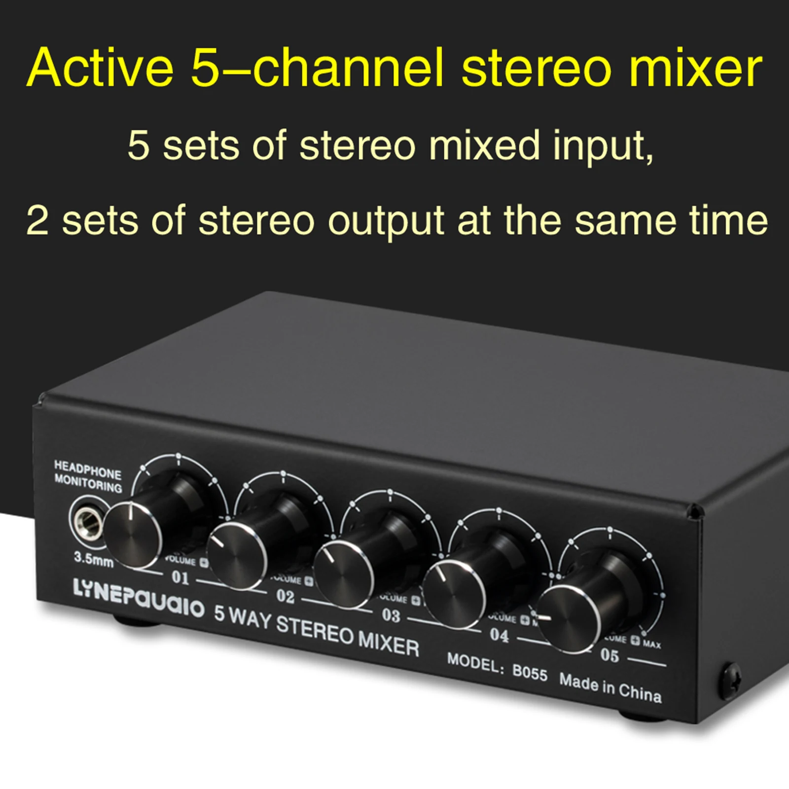 5-Channel Stereo Active Mixer Multi-Channel Mixer, Frequency Response 20Hz-20KHz, High Performance
5-Channel Stereo Active Mixer Multi-Channel Mixer, Frequency Response 20Hz-20KHz, High Performance