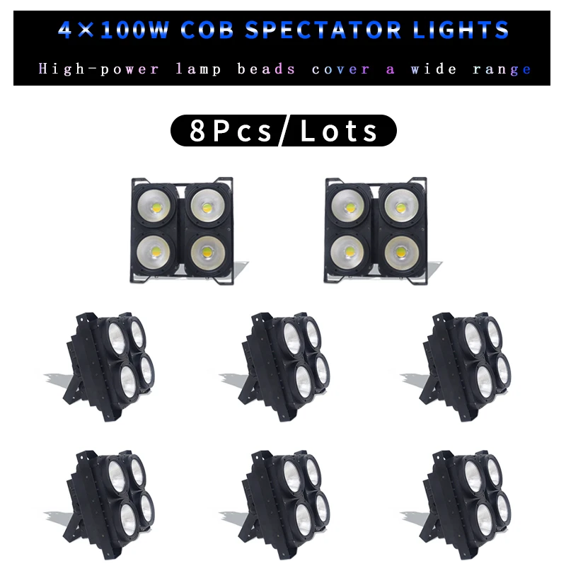 8Pcs/Lots 4×100W COB audience light, LED two-eye light, standard DMX512 control suitable for TV program audience seats
8Pcs/Lots 4×100W COB audience light, LED two-eye light, standard DMX512 control suitable for TV program audience seats