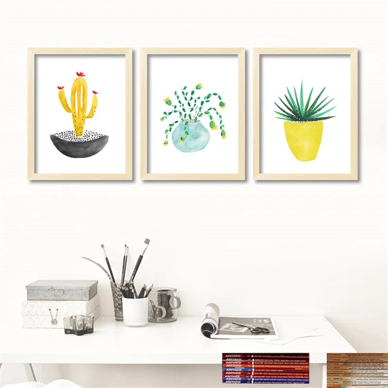 Spray Color Cartoon Flower Potted Plants Yellow Cactus Canvas Painting Wall Frameless Picture Poster Living Room Home Decoration
Spray Color Cartoon Flower Potted Plants Yellow Cactus Canvas Painting Wall Frameless Picture Poster Living Room Home Decoration