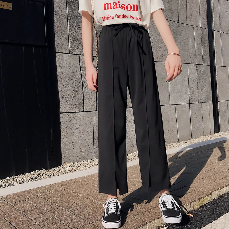 summer elastic waist pants women straight trousers woman black casual loose high waist pant streetwear korean Ankle-length pants
summer elastic waist pants women straight trousers woman black casual loose high waist pant streetwear korean Ankle-length pants
