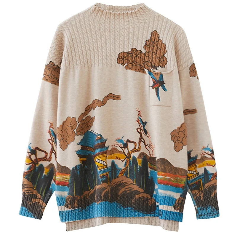 Korean Half High Collar Pullover Sweater Women's New Autumn Winter 2020 Large Size Tops Loose Printed Bottoming Shirt Harajuku
Korean Half High Collar Pullover Sweater Women's New Autumn Winter 2020 Large Size Tops Loose Printed Bottoming Shirt Harajuku