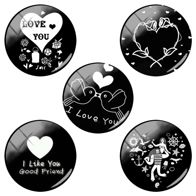 TAFREE Black Background Lovely Heart Drawing 12-25 mm Round DIY Decoration Glass Jewelry Accessories For Good Friend Gifts
TAFREE Black Background Lovely Heart Drawing 12-25 mm Round DIY Decoration Glass Jewelry Accessories For Good Friend Gifts