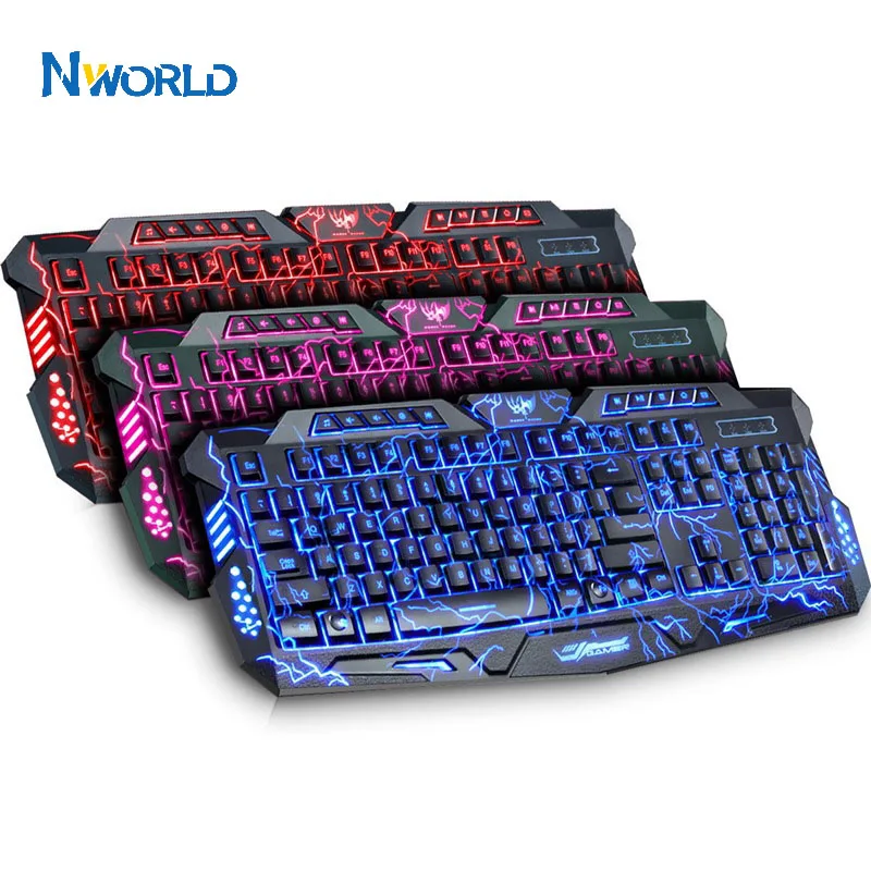 USB Wired Gaming Keyboard Laser Carving Characters Keyboard Wired Backlit Clavier Switchable Crack Backlit Ergonomic Keyboard
USB Wired Gaming Keyboard Laser Carving Characters Keyboard Wired Backlit Clavier Switchable Crack Backlit Ergonomic Keyboard