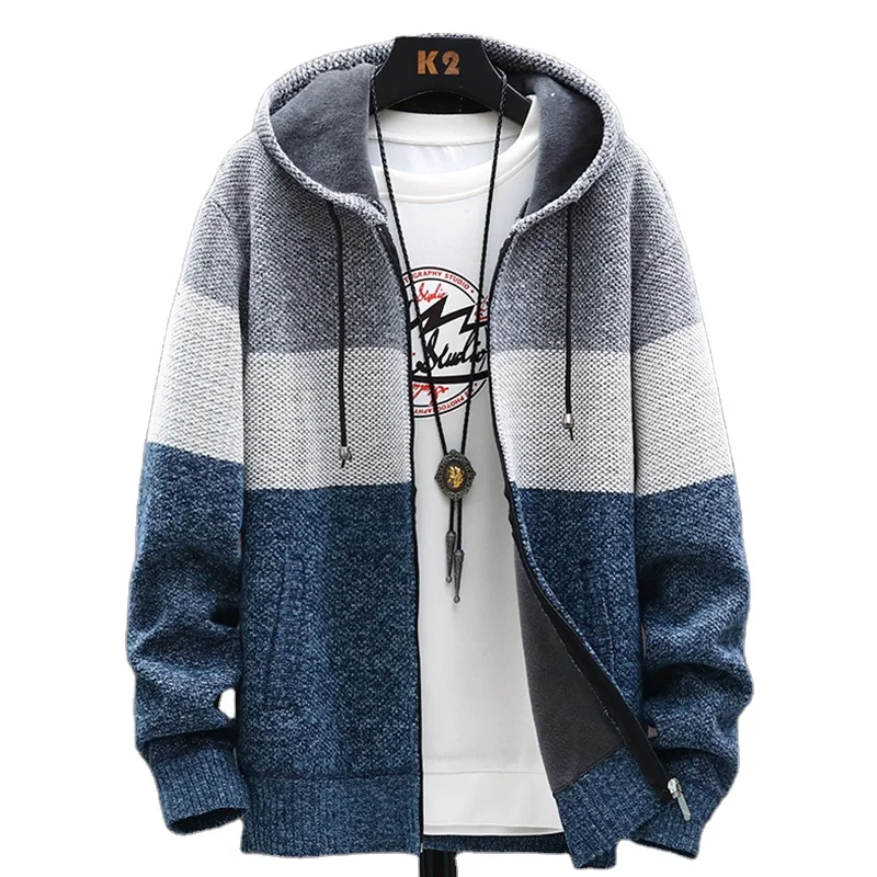 Thick Male Wear Cotton Sweate Loose Knitted Sweater Assorted Color Hoodie Cardigan Sweater Coat Jackets for Men with Hat
Thick Male Wear Cotton Sweate Loose Knitted Sweater Assorted Color Hoodie Cardigan Sweater Coat Jackets for Men with Hat