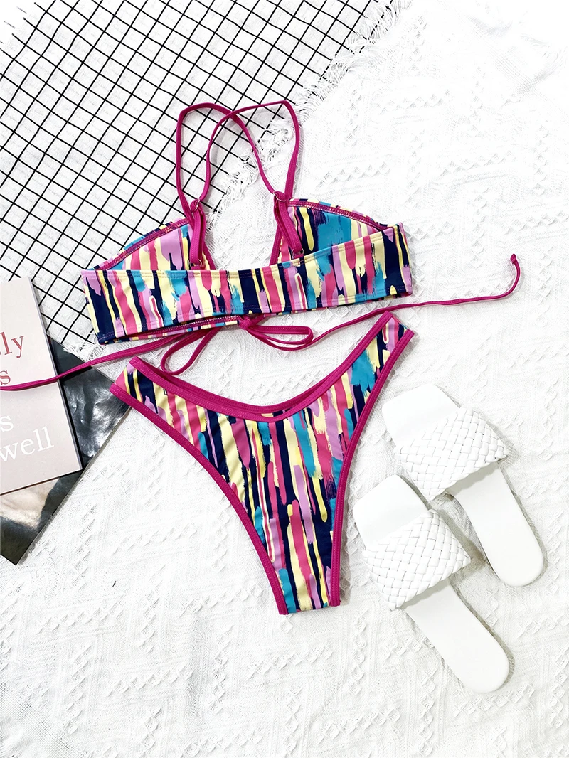 2021 Sexy Colorful Bikini Set Bandage Swimwear Women's Swimsuit Two Pieces Halter Micro Bikinis Beachwear Swim Lady Bathing Suit
2021 Sexy Colorful Bikini Set Bandage Swimwear Women's Swimsuit Two Pieces Halter Micro Bikinis Beachwear Swim Lady Bathing Suit