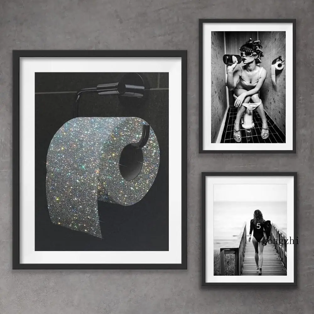Modern Toilet Fashion Sexy Woman Poster Girl Drinking Canvas Painting and Prints Bar Wall Art Pictures Bathroom Roll Paper Decor
Modern Toilet Fashion Sexy Woman Poster Girl Drinking Canvas Painting and Prints Bar Wall Art Pictures Bathroom Roll Paper Decor