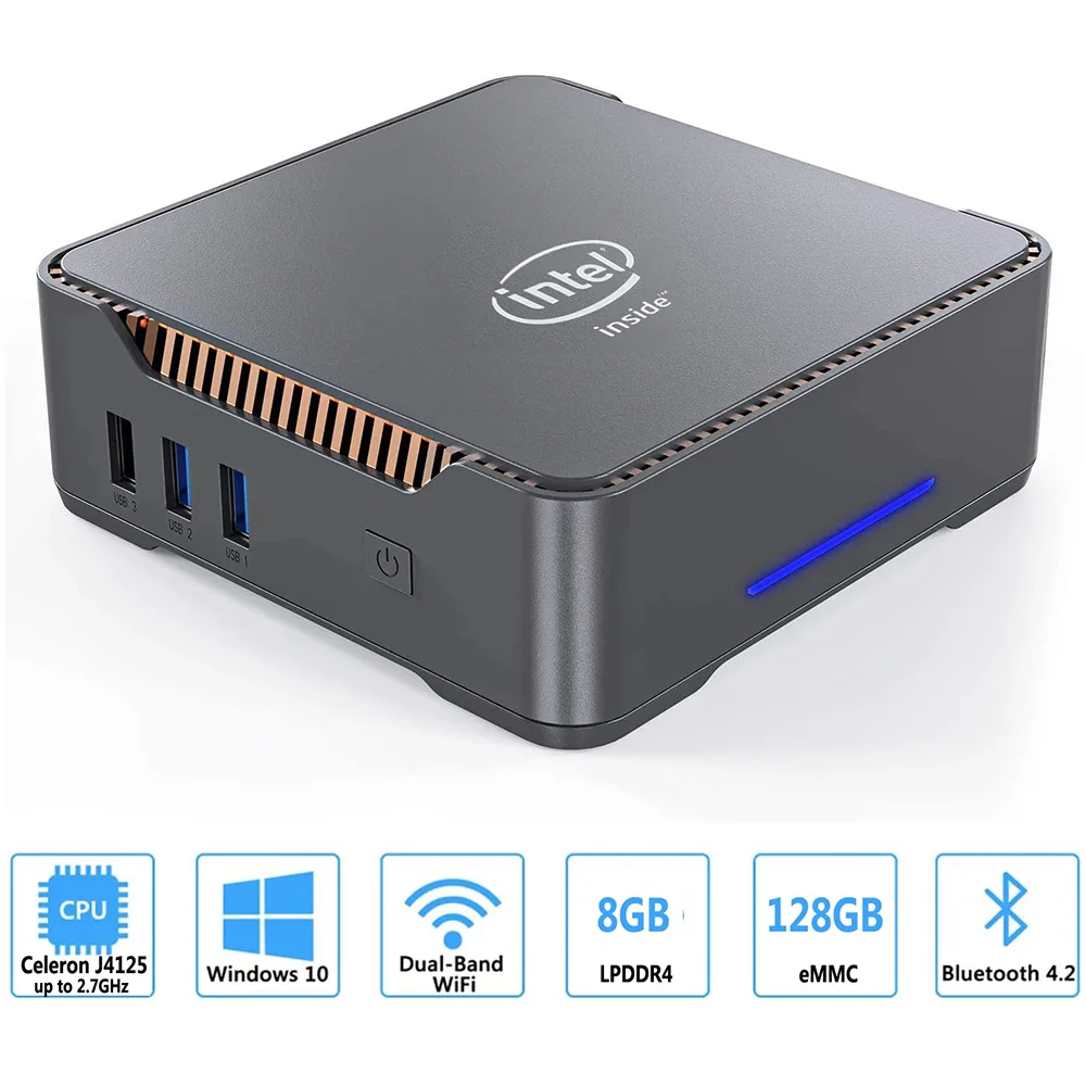 Мини-ПК GK3V Intel J4125, DDR4, 8 + 256 ГБ, SSD, Windows 10, Wi-Fi, 1000 Мбит/с
Мини-ПК GK3V Intel J4125, DDR4, 8 + 256 ГБ, SSD, Windows 10, Wi-Fi, 1000 Мбит/с