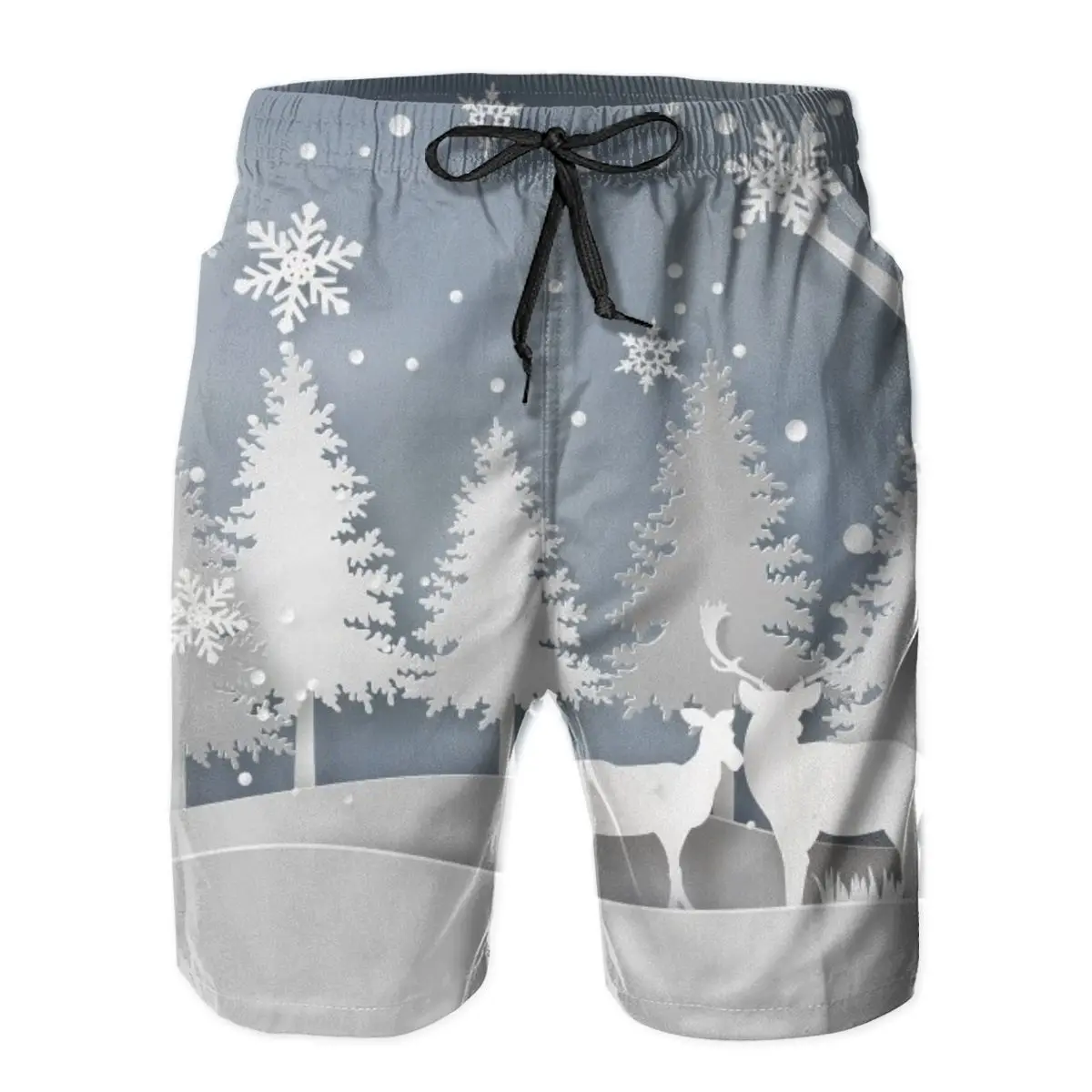 

Deer In Forest With Snow Quick Dry Swimming Shorts For Men Swimwear Man Swimsuit Swim Trunks Summer Bathing Beach Wear