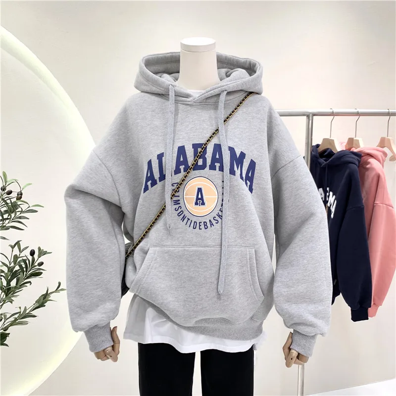 Fashion Cartoon Print Hoodies Women Velvet Thick Autumn Winter Hooded Tops Korean Ins Letter Printing Loose Pullover Sweatshirt
Fashion Cartoon Print Hoodies Women Velvet Thick Autumn Winter Hooded Tops Korean Ins Letter Printing Loose Pullover Sweatshirt