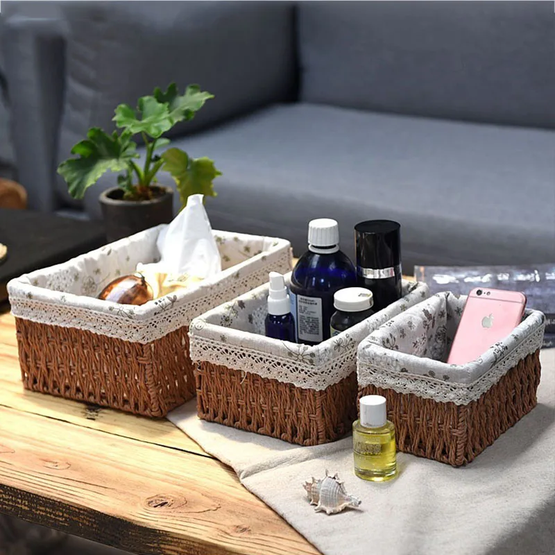 New Straw Rattan Woven Storage Basket Cloth Storage Basket Desktop Sundries Toy Key Basket Cosmetic Storage Box Snack Basket
New Straw Rattan Woven Storage Basket Cloth Storage Basket Desktop Sundries Toy Key Basket Cosmetic Storage Box Snack Basket