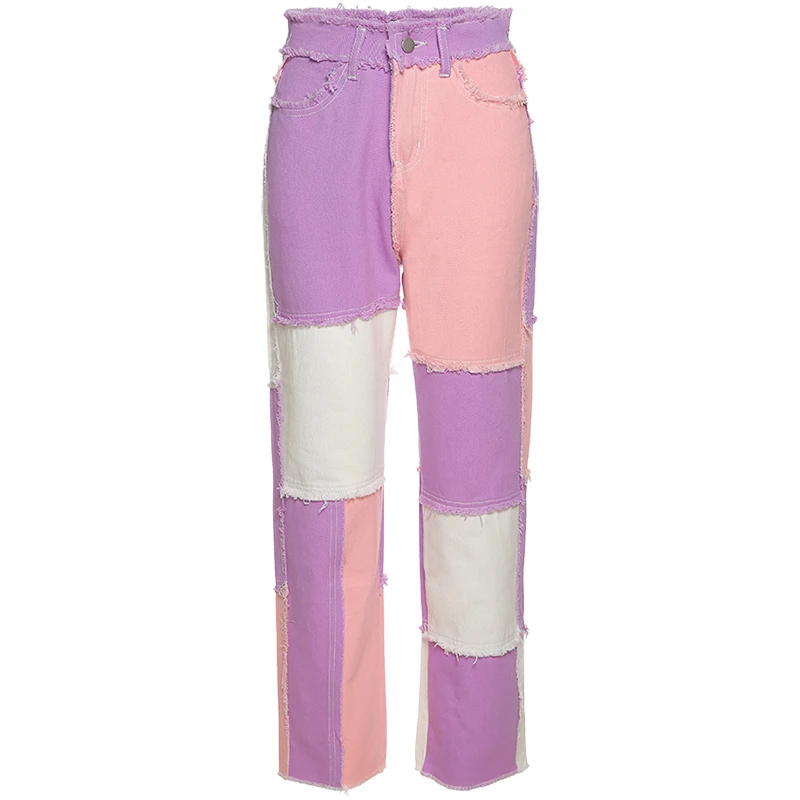 2021 New hip hop autumn Blue/Pink patchwork Jeans women High waist Hip hop straight Jeans ladies trousers female denim for woman
2021 New hip hop autumn Blue/Pink patchwork Jeans women High waist Hip hop straight Jeans ladies trousers female denim for woman