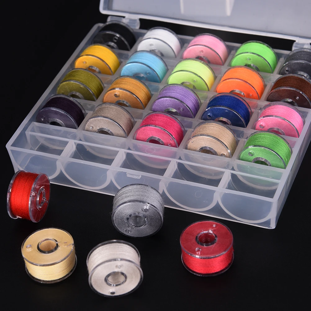 25Pcs Bobbins Box Set With Sewing Thread Machine Spools Colorful Plastic Case Storage Box Sewing Equipment Tools Accessories
25Pcs Bobbins Box Set With Sewing Thread Machine Spools Colorful Plastic Case Storage Box Sewing Equipment Tools Accessories