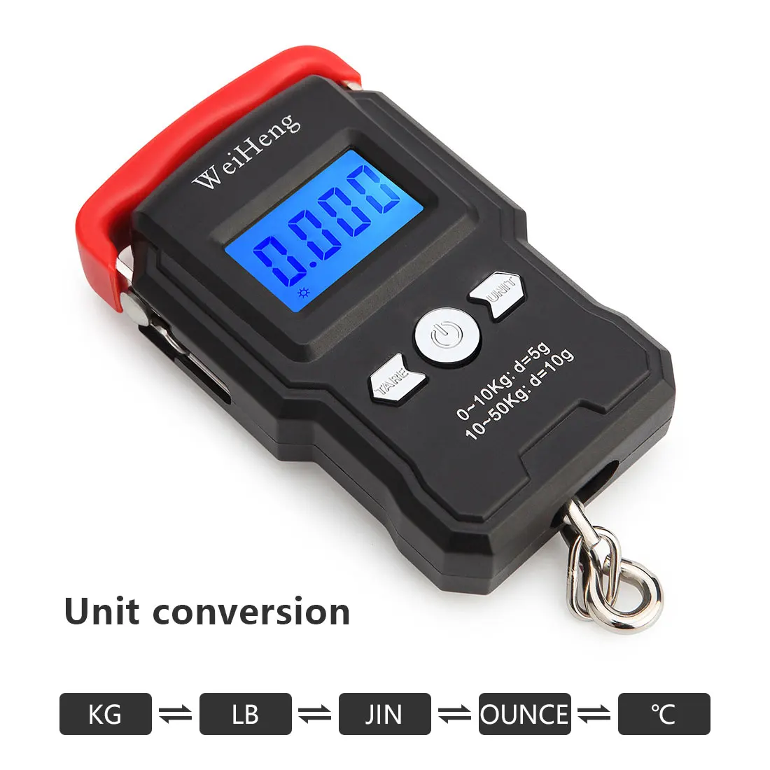 75Kg/10g Electronic Weighing Scale 50Kg/5g LCD Digital Display Hanging Hook Scale with Measuring Tape for Fishing Travel
75Kg/10g Electronic Weighing Scale 50Kg/5g LCD Digital Display Hanging Hook Scale with Measuring Tape for Fishing Travel