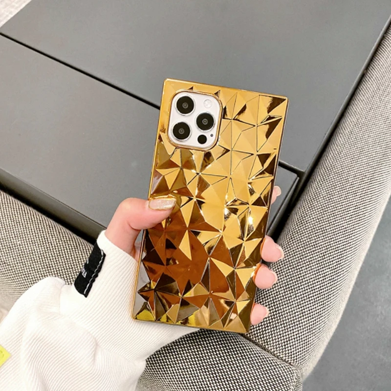 Luxury Gold Plated Square Diamond Case For iPhone 12Pro MAX 11Pro MAX XS MAX XR X 7 8Plus Electroplated Glitter Bling Soft Cover
Luxury Gold Plated Square Diamond Case For iPhone 12Pro MAX 11Pro MAX XS MAX XR X 7 8Plus Electroplated Glitter Bling Soft Cover