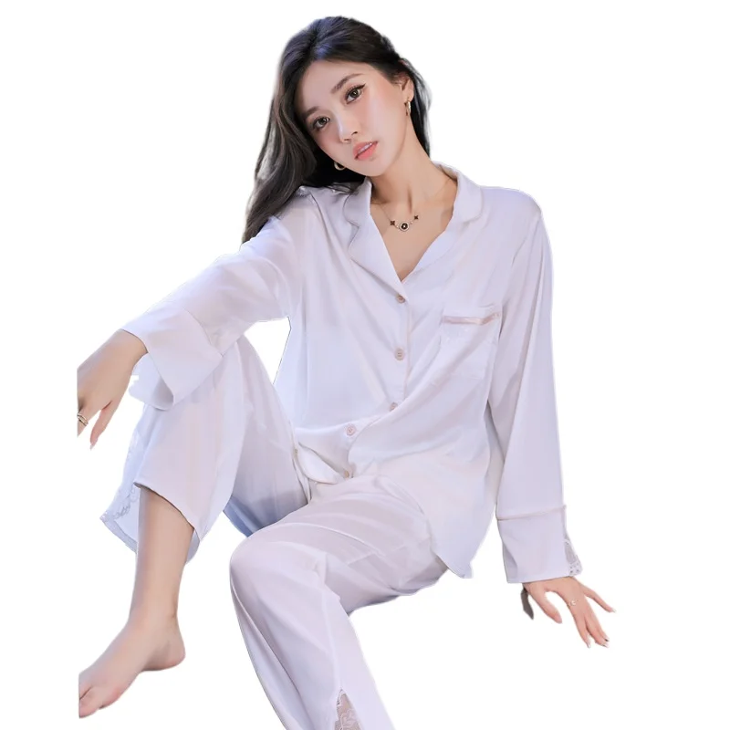 Костюм женский Шелковый из двух предметов, пикантный атласный костюм с длинными рукавами, штаны, домашний костюм Huispak Vrouwen, весна-осень
Костюм женский Шелковый из двух предметов, пикантный атласный костюм с длинными рукавами, штаны, домашний костюм Huispak Vrouwen, весна-осень