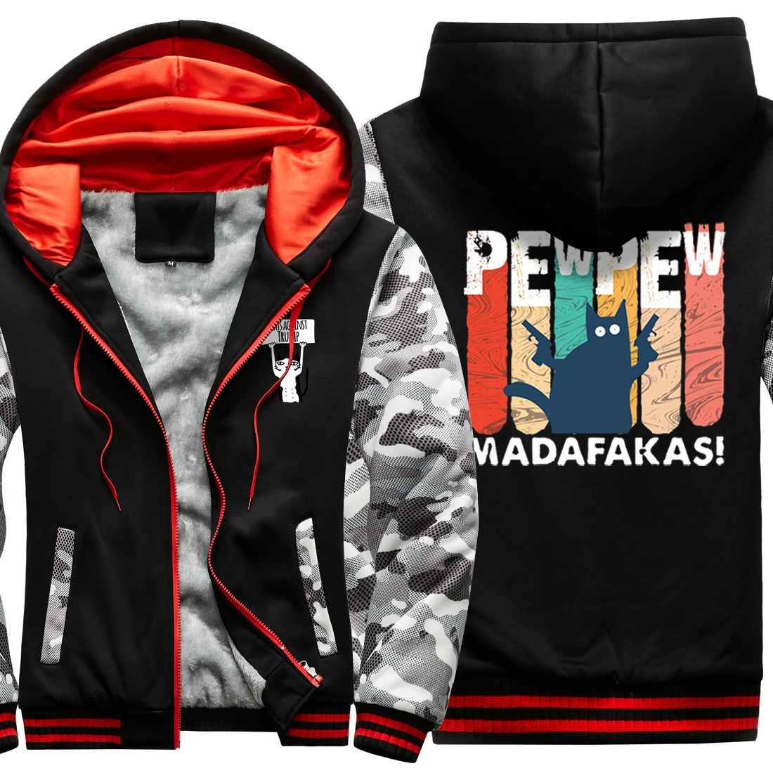 Pew Madafaka Cat Camouflage Mens Raglan Thicken Jackets 2020 New Arrival Hip Hop Clothing Harajuku Tops Zipper moletom masculino
Pew Madafaka Cat Camouflage Mens Raglan Thicken Jackets 2020 New Arrival Hip Hop Clothing Harajuku Tops Zipper moletom masculino