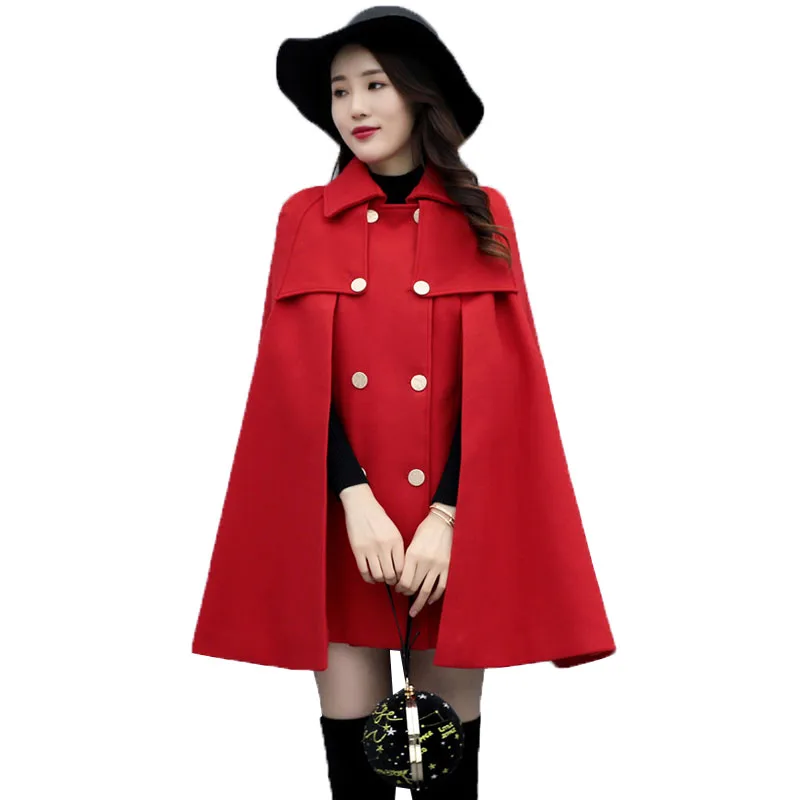 Wool Coat Female Autumn Winter Mid-Long New Korean Temperament Women elegant Outerwear Loose Cloak Woolen Coat Shawl Cloak R341
Wool Coat Female Autumn Winter Mid-Long New Korean Temperament Women elegant Outerwear Loose Cloak Woolen Coat Shawl Cloak R341