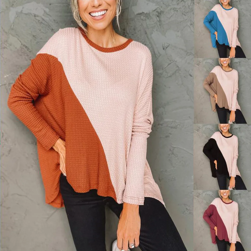 2022 Retro Fashion Spring Autumn Long Sleeve T-shirts Women's Casual Pullover Color Matching Irregular Round Neck Loose Tshirts
2022 Retro Fashion Spring Autumn Long Sleeve T-shirts Women's Casual Pullover Color Matching Irregular Round Neck Loose Tshirts