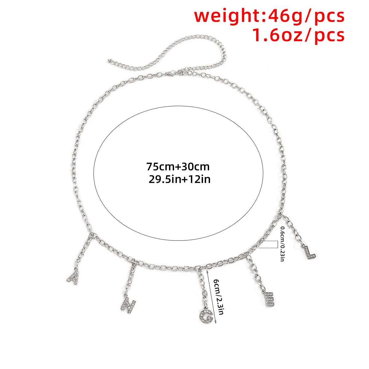 Sexy Silver Color Crystal Angel Pendant Waist Chain Belt for Women Rhinestone Letter Belly Chain Body Chain Y2K Body Jewelry
Sexy Silver Color Crystal Angel Pendant Waist Chain Belt for Women Rhinestone Letter Belly Chain Body Chain Y2K Body Jewelry