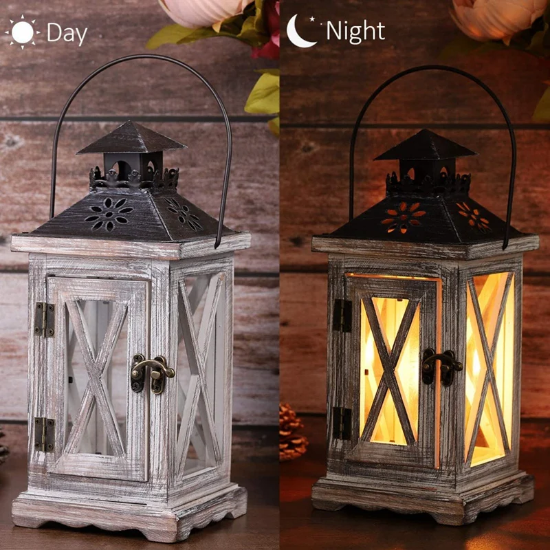 2 Pack Decorative Lantern Candle Holder Wooden Rustic Style for Table Top Mantle Wall Hanging Decor Indoor Outdoor Use
2 Pack Decorative Lantern Candle Holder Wooden Rustic Style for Table Top Mantle Wall Hanging Decor Indoor Outdoor Use