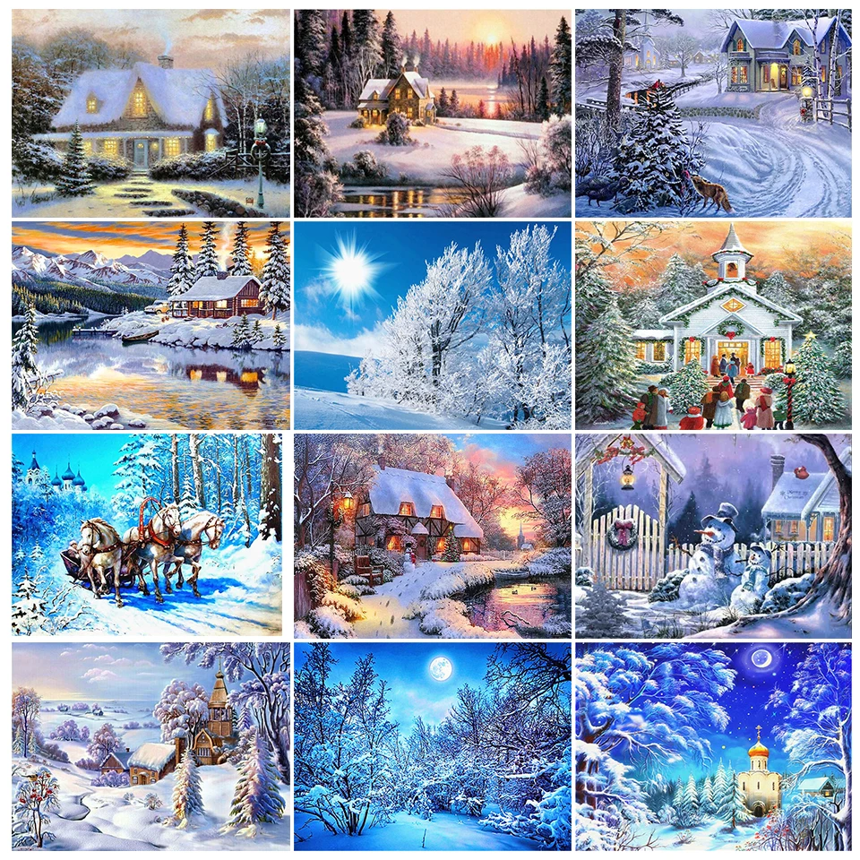 5D DIY Diamond painting landscape winter house full square rhinestone embroidery cross stitch kit mosaic picture decoration gift
5D DIY Diamond painting landscape winter house full square rhinestone embroidery cross stitch kit mosaic picture decoration gift