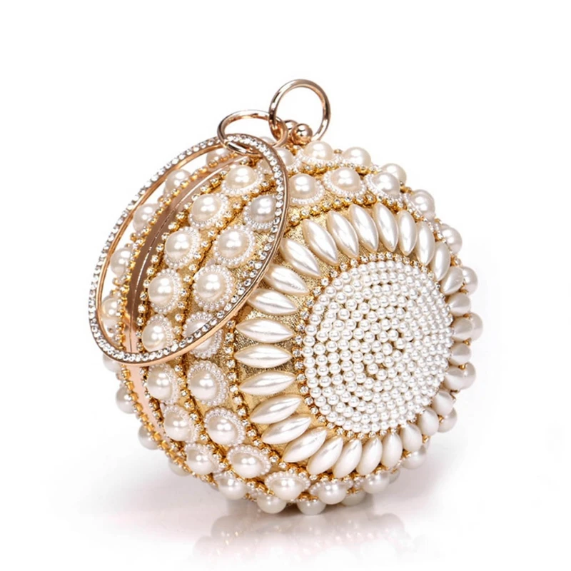 Women Round Clutch Handbag Artificial Pearl Beaded Ring Handle Purse Party Evening Bag QXNC
Women Round Clutch Handbag Artificial Pearl Beaded Ring Handle Purse Party Evening Bag QXNC